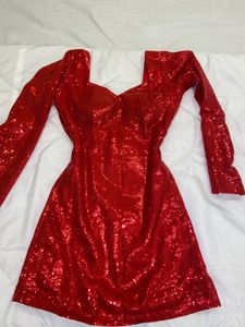 Sequin Mini Red Dress