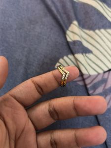 Gold Chevron Ring Size-6