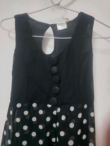 Black &amp; White Polka Dot Maxi Dress