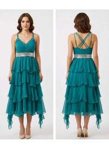 Peppy Cute Cyan Dress