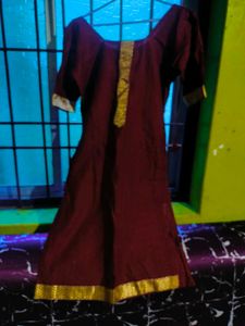 Not Used Maroon Cotton Kurta