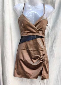 91511. Elegant Brown Mini Dress