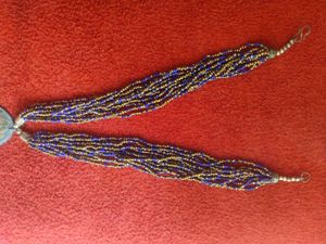 Beaded Purple Pendant Necklace