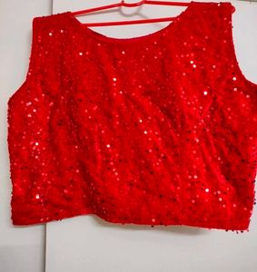 Red Sequin Blouse
