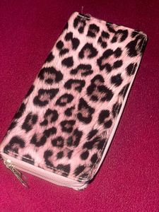 Leopard Print Zip Around Wallet
