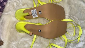 Neon Yellow Strappy Heels