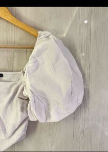 White Puff Sleeve Top