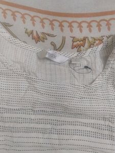 White Kurti With Black Stripes From Max