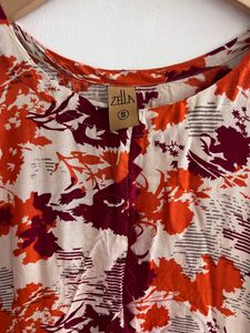 Dark Orange Printed Maxi Dress (Women)