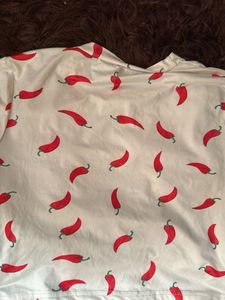 Chili Pepper Print Crop Tee