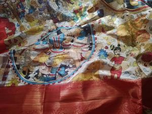 Kalamkari Silk Saree Unused With  Blouse Attached