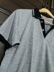 Vivid Bharti Men Gray Polo T-Shirt