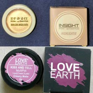 Insight Highlighter + Love Earth Lip ,Cheek Tint