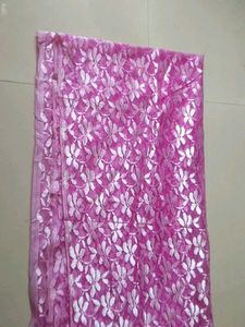 Pink Net Dupatta With Flowers In It