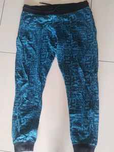 Blue Graphic Print Joggers