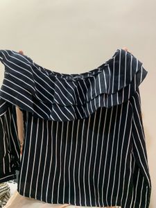 Shein Black&white Strips top