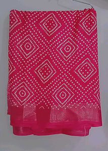 Pink Bandhani Saree