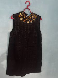 Elegant Black Embellished Dress