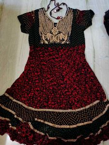 Beautiful Hand Work Frill Gown