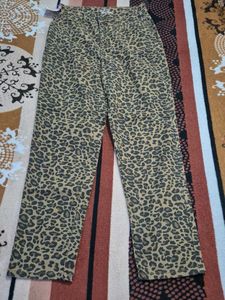 Tiger/Leopard Print Denim Jeans