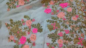 Heavy Embroidery Cream Colour Lehenga Choli