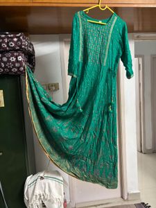 Green ethnic Kurta / dress with tassels
