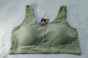 Comfy Light Green Sports Bra Free Size