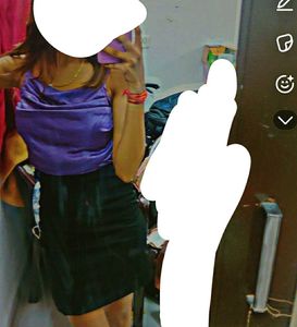 Purple Satin Cami Top