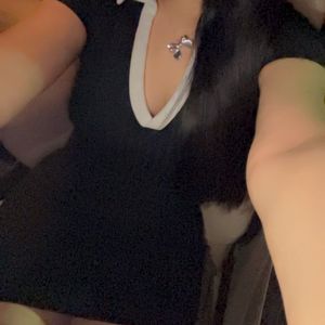 Black Ribbed Mini Dress
