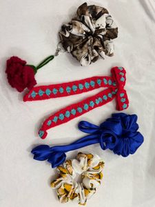 Hair Accessory Set and crochet keychain