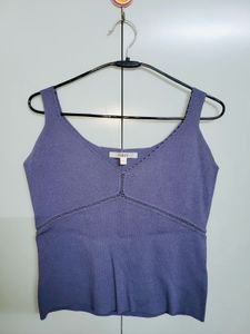 Stylish Grey V-Neck Knit Top