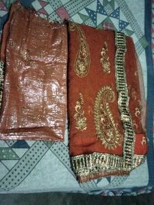 Embroidered Net Saree Fabric