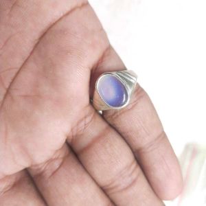 7.150 Cts. Original White Opal In Pure Silver Ring