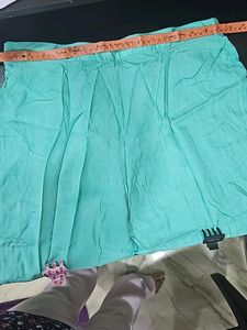 Koskii Peach Kurta With Contrasting Green Bottom