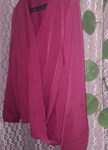 Burgundy Wrap Blouse