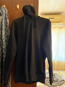 Black Hoody With Neck Mask Attached