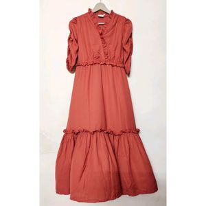(Plus S)Flirty &amp; Fabulous Orange Tiered Wrap Dress