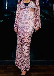 Brown Leopard Print Cutout Maxi Dress NewMe