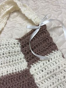 Handmade Crochet Checkered Bag