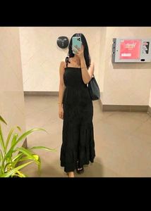 Black Summer Tie Up Dress