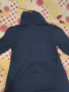 Navy Blue Turtleneck Top