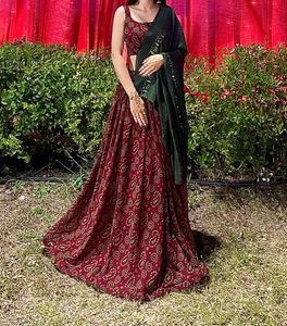 Maroon & Green Lehenga Set