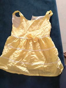 Yellow Gingham Dress with Bow