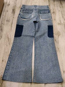 Sc8748 Brinjal Cargo Bootcut Jeans Waist 32