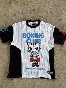 Boxing Club Striped Graphic Tee