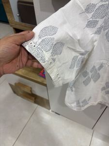 Leaf Print White Top