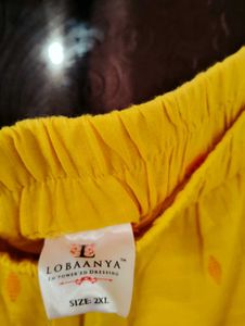 Yellow Patterned Wide Leg Pants For Women