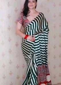 Elegant Striped Saree