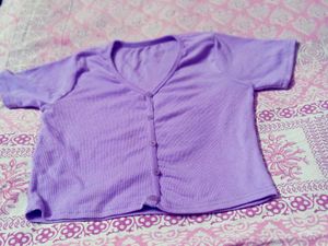 Cute Lilac Buttoned Top