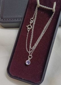 Original Silver Dainty Necklace With Amethyst